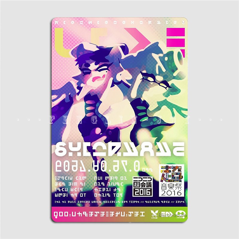 Embroidery Workshop - 오징어 자매 콘서트 포스터 금속 플라크