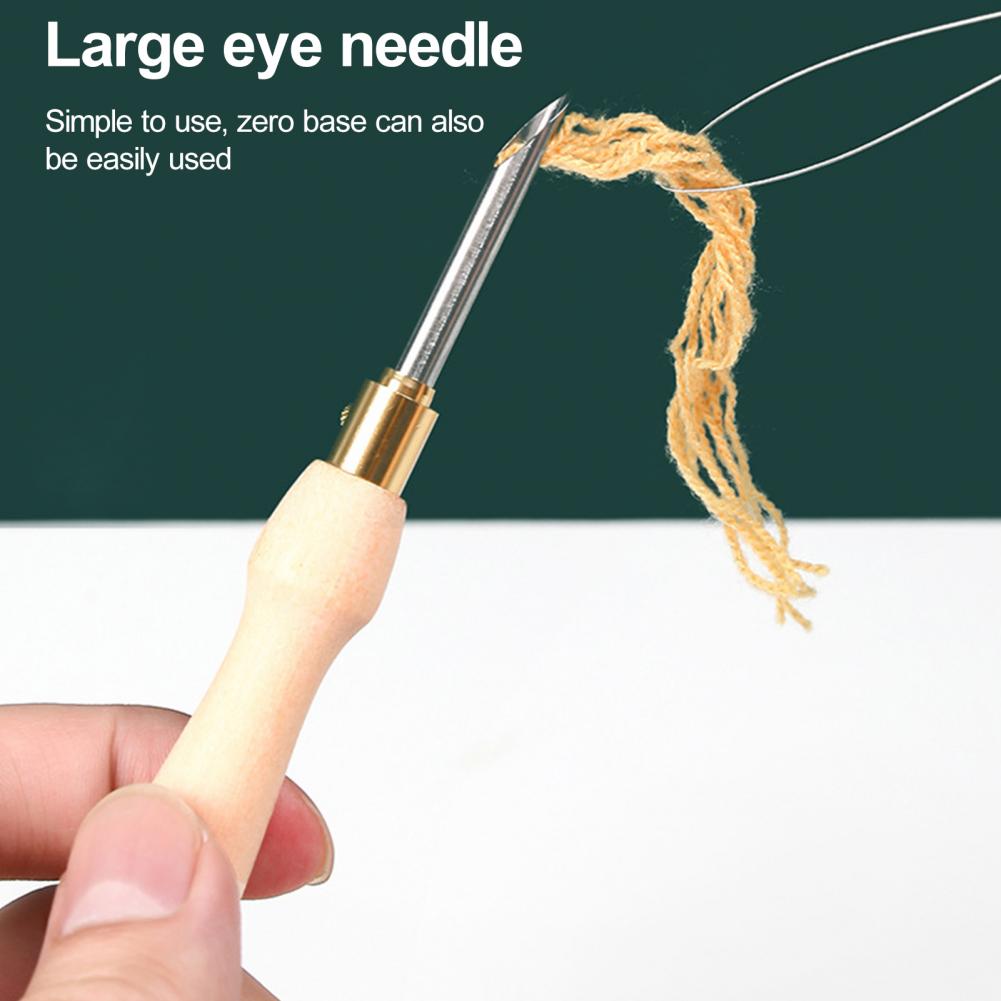 Embroidery Needle Pen - 자수 바늘 나무 손잡이 뜨개질 바늘