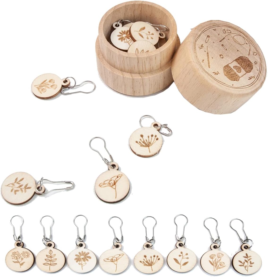 Stitch Marker Ring - 나무 재질의 뜨개질 크로셰 스티치 마커,