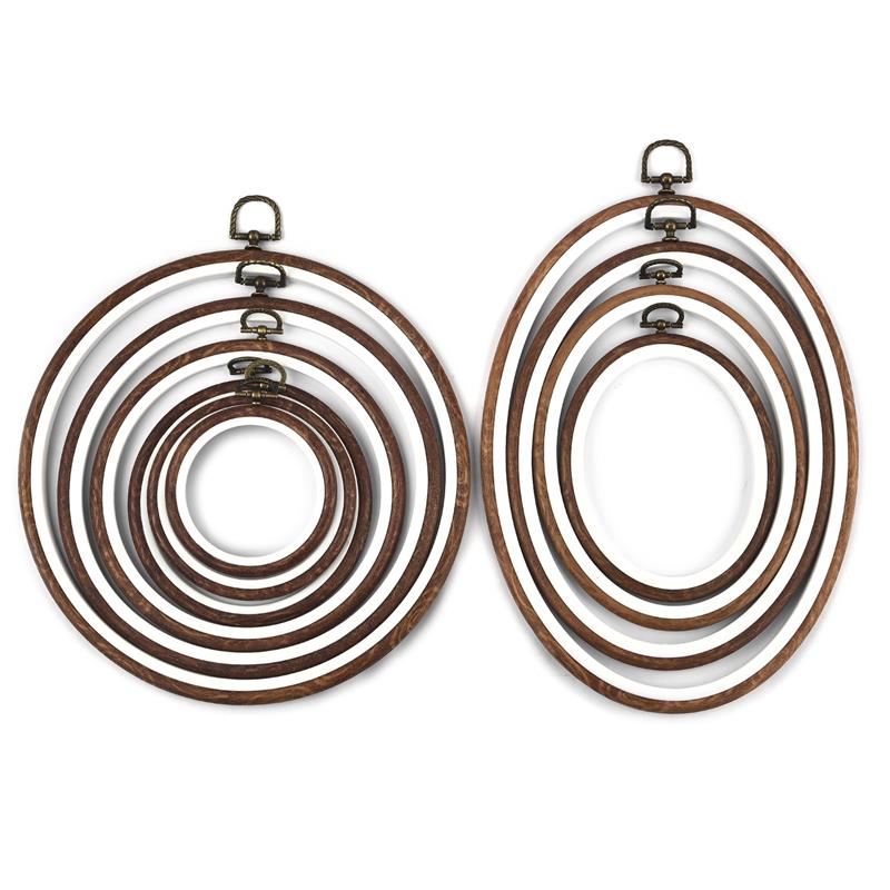 라운드 타원형 나무 색상 자수 후프 프레임 세트 DIY - Stitch Marker Ring 리뷰 및 가격