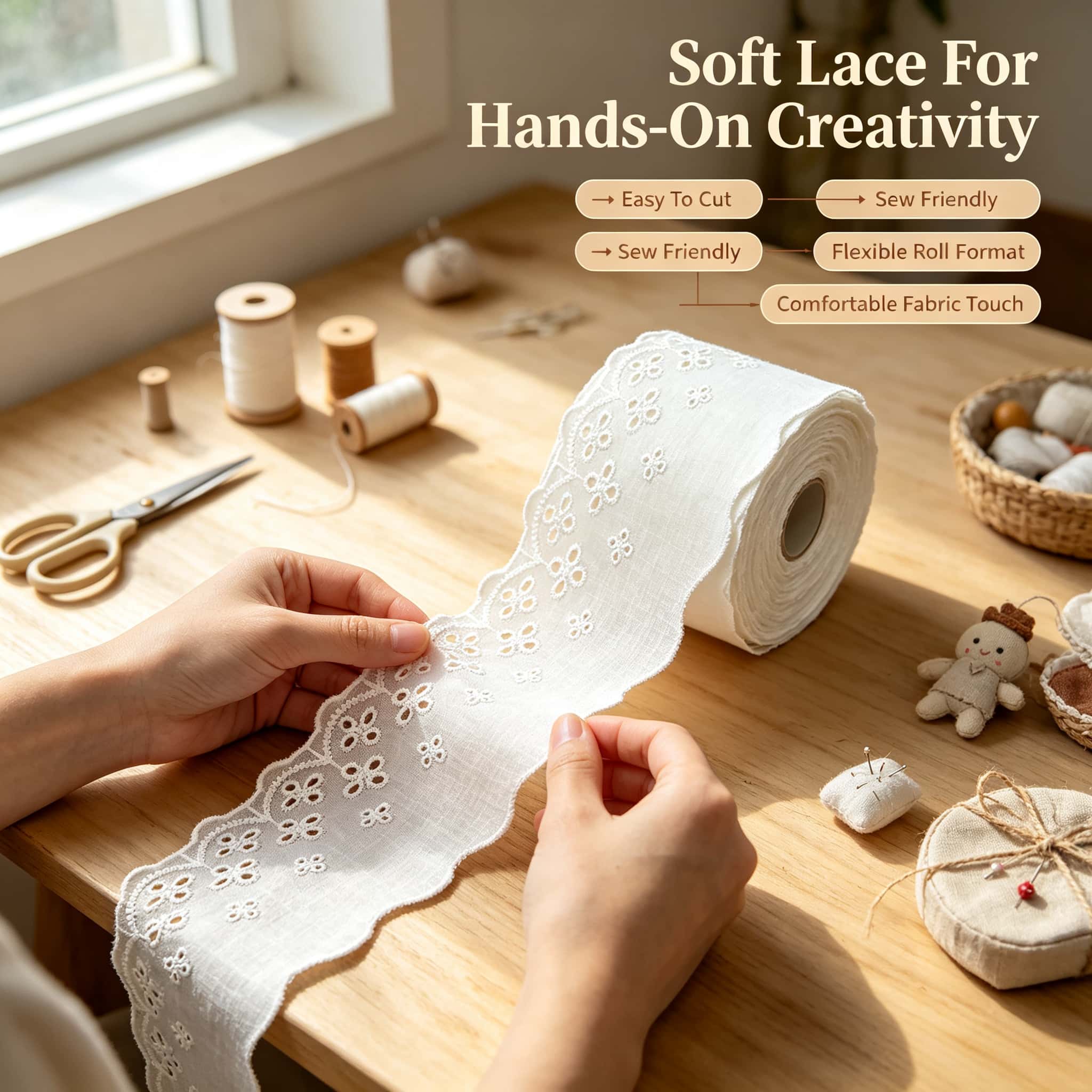 7.5cm 코튼 아일렛 레이스 트림 4/16 야드 화이 - Embroidery Eyelet 리뷰 및 가격