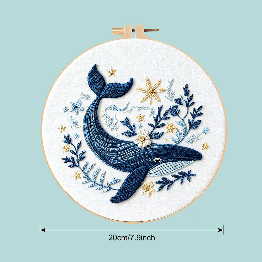 1PCS 자수 키트 고래 동물 자수틀 포함 손바느질 수 - Embroidery Whale 리뷰 및 가격