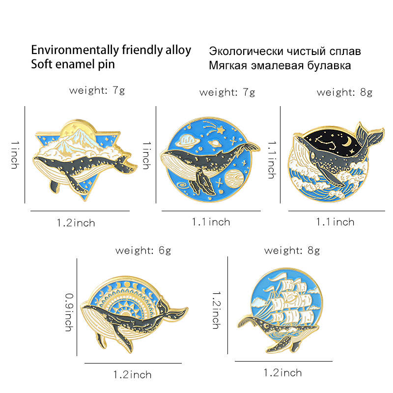 해양 동물 에나멜 핀 고래 바다 파도 항해 모험 브로치 - Embroidery Whale 리뷰 및 가격