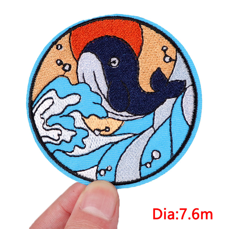 반 고흐 파도 패치 동물/고래 자수 패치 의류에 대한  - Embroidery Whale 리뷰 및 가격