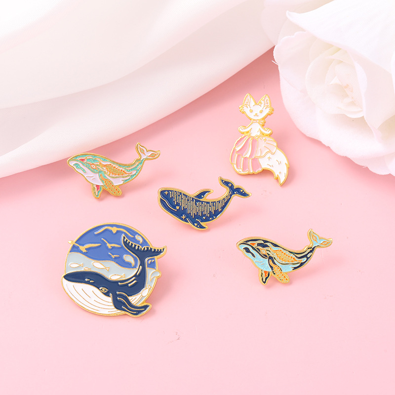 고래 에나멜 핀 꿈꾸는 혹등 고래 브로치, 고양이 인어 - Embroidery Whale 리뷰 및 가격