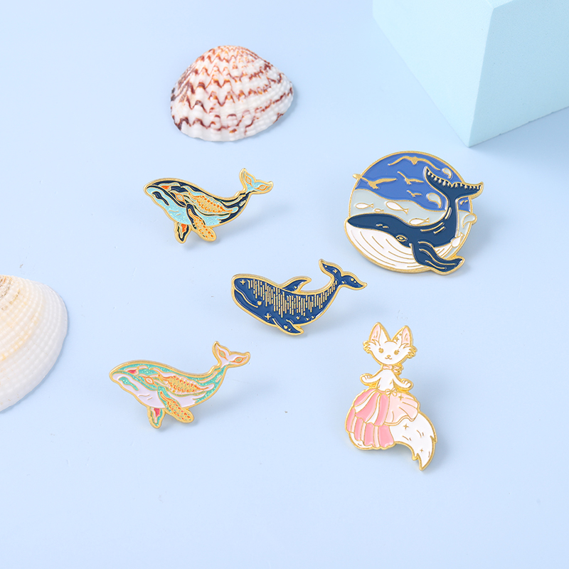 고래 에나멜 핀 꿈꾸는 혹등 고래 브로치, 고양이 인어 - Embroidery Whale 리뷰 및 가격