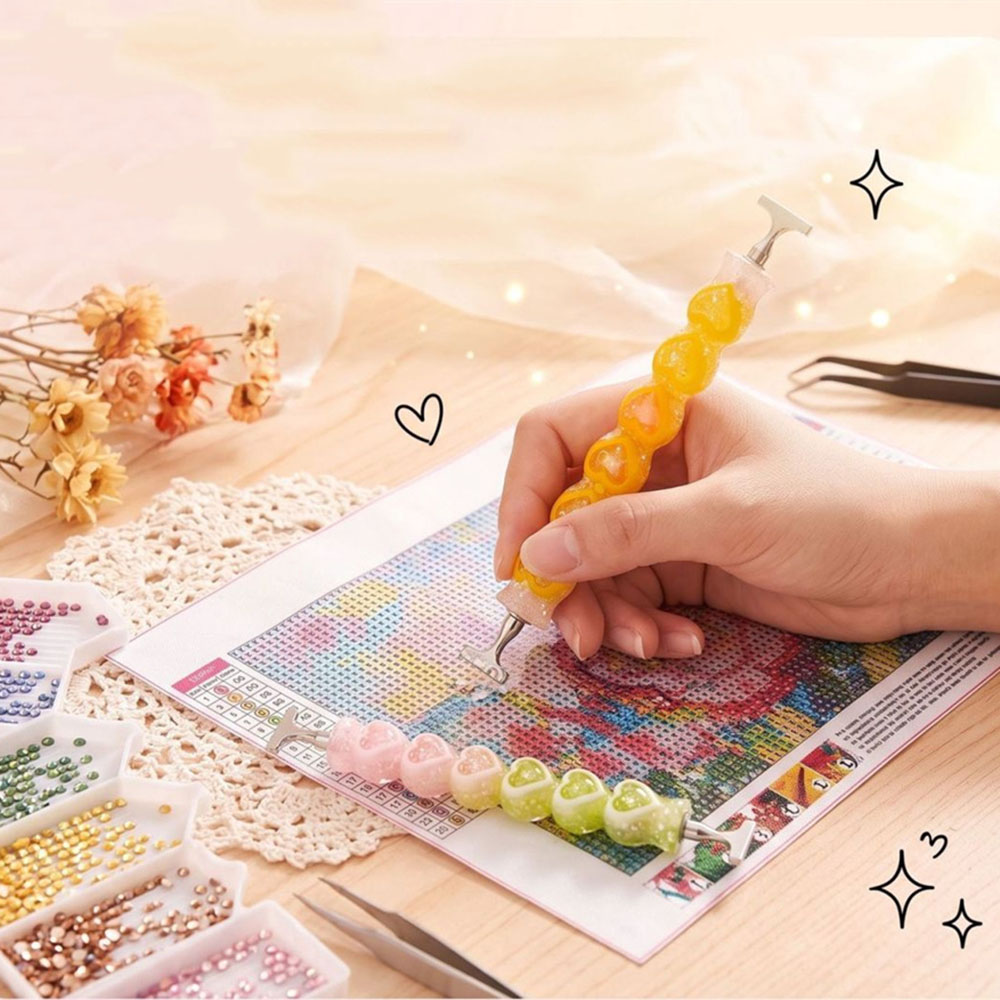 새로운 하트 모양 다이아몬드 페인팅 펜, 반짝이는 레진 - Embroidery Needle Pen 리뷰 및 가격