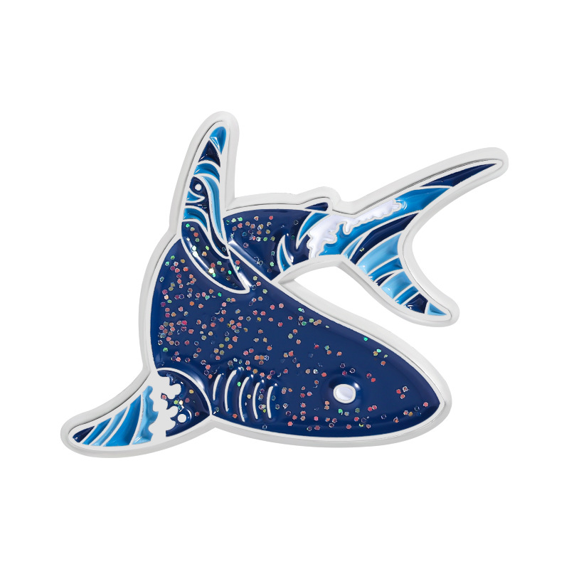 만화 해양 생물 에나멜 핀 창의적인 상어 고래 브로치  - Embroidery Whale 리뷰 및 가격