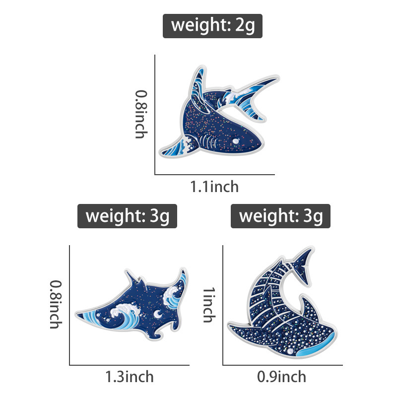 만화 해양 생물 에나멜 핀 창의적인 상어 고래 브로치  - Embroidery Whale 리뷰 및 가격