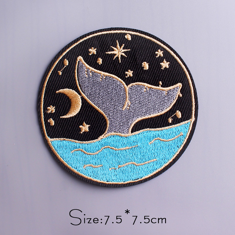 자수 패치 고래 웨이브 의류에 대한 수 놓은 패치 만화 - Embroidery Whale 리뷰 및 가격