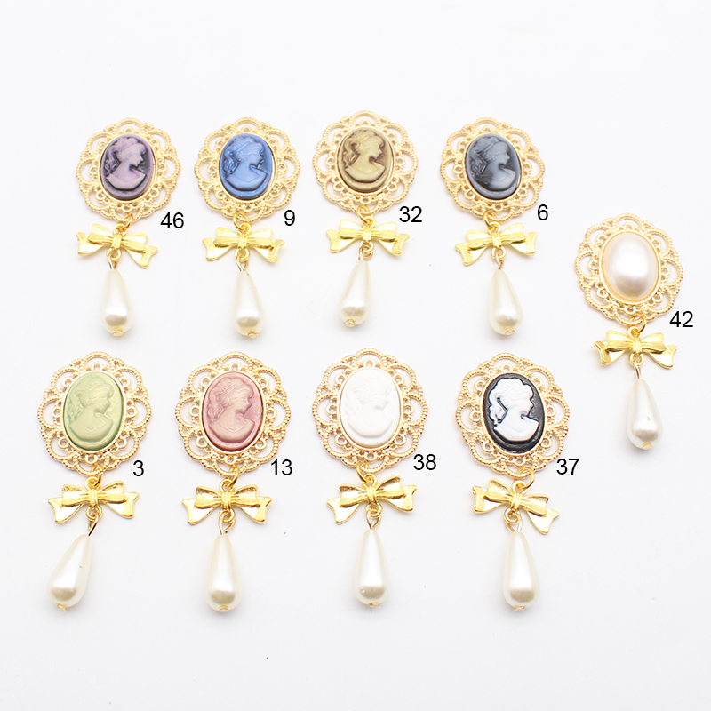 패션 신상품 10개/세트 25*58mm 인조 진주 합금 - Embroidery Simple 리뷰 및 가격