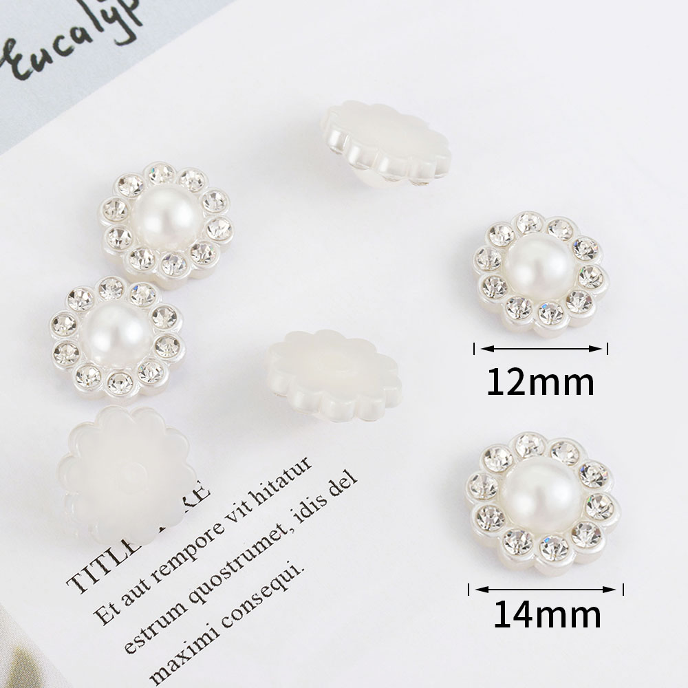 50pcs 화이트 플랫 모조 진주 수지 진주 꽃 패치  - Embroidery Simple 리뷰 및 가격
