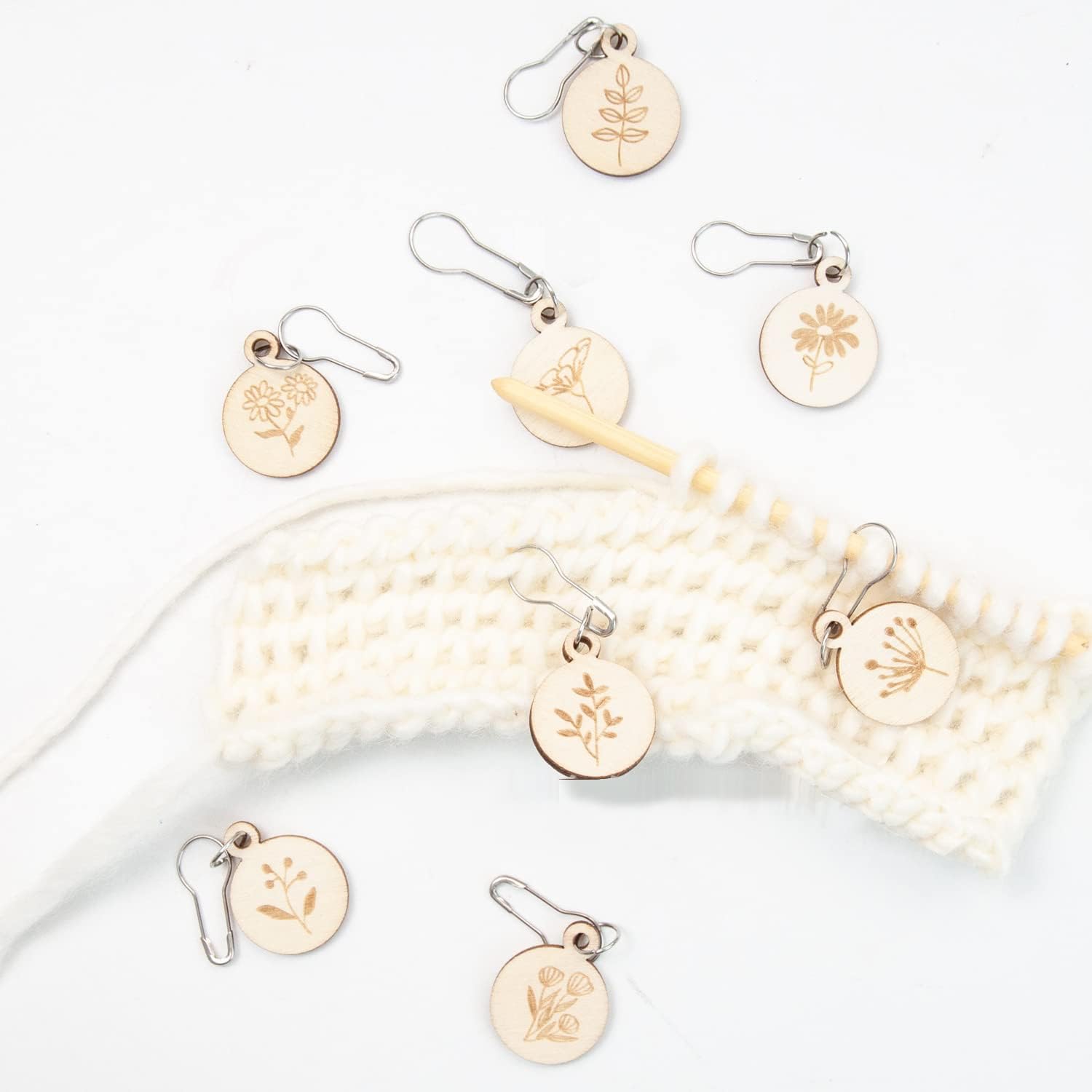나무 재질의 뜨개질 크로셰 스티치 마커, 잠금 링 스티 - Stitch Marker Ring 리뷰 및 가격
