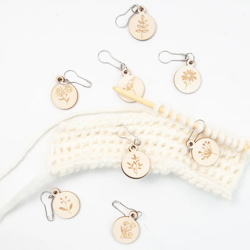 나무 재질의 뜨개질 크로셰 스티치 마커, 잠금 링 스티 - Stitch Marker Ring 리뷰 및 가격